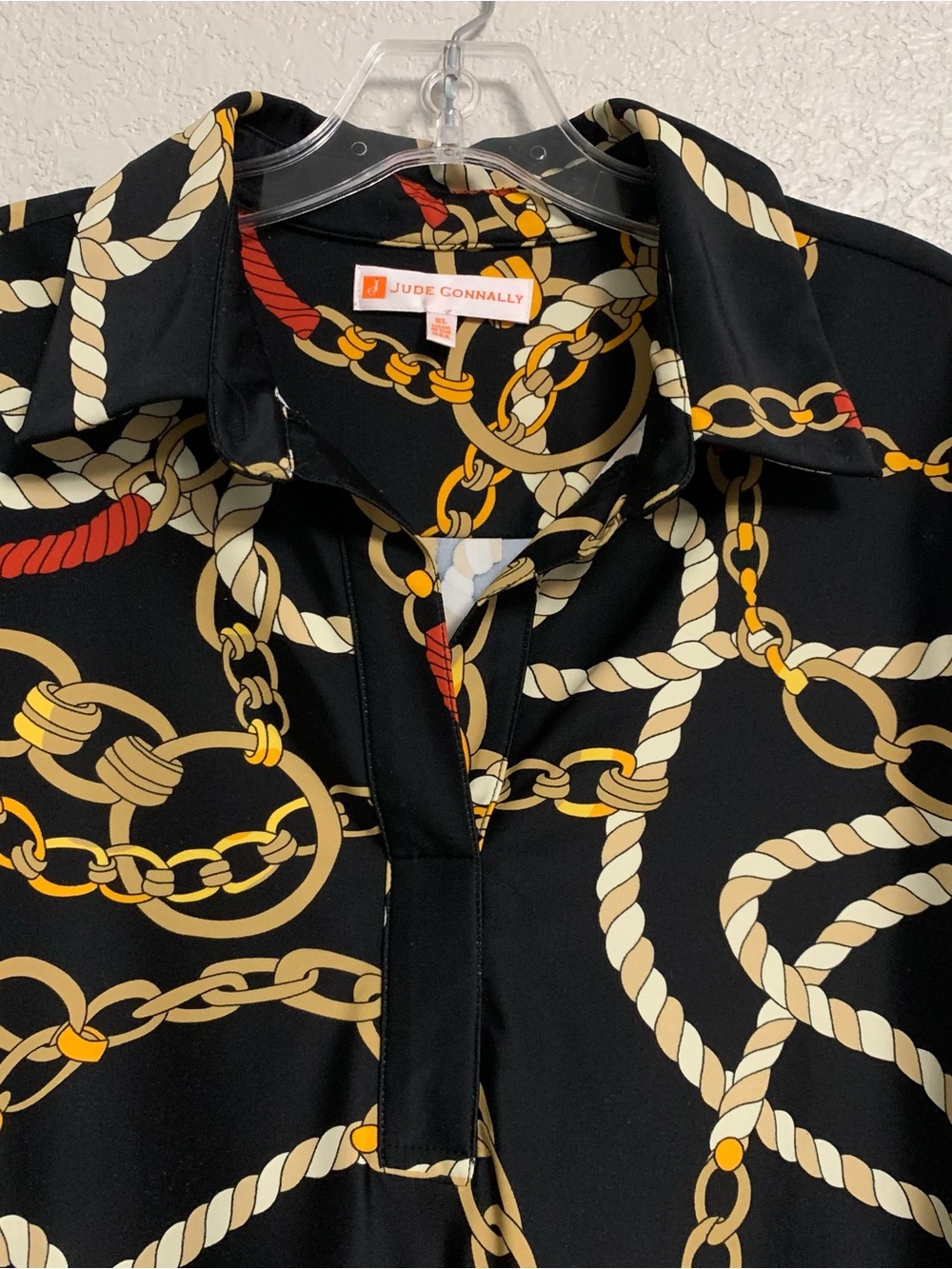 Jude Connally Hadley Top Women XL Ribbons Chains Equestrian Popover Jude Cloth - Picture 5 of 16